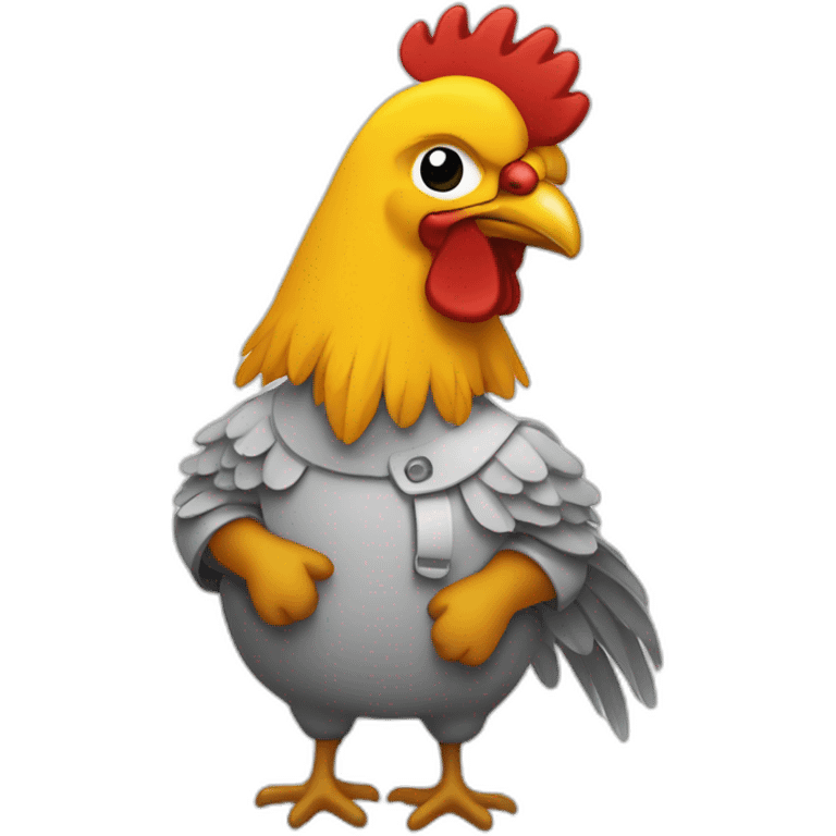 Pollo con un secador de pelo emoji