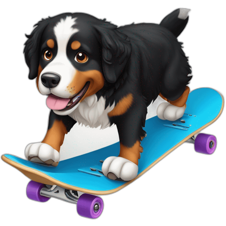 bernese mountain dog skating emoji