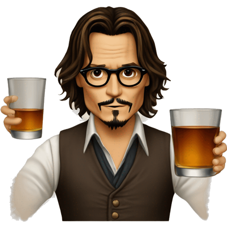 Johnny Depp drink glass of whiskey emoji