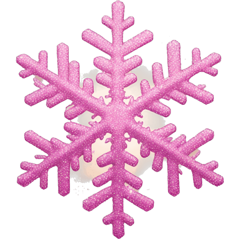 Glittery Pink snowflake emoji