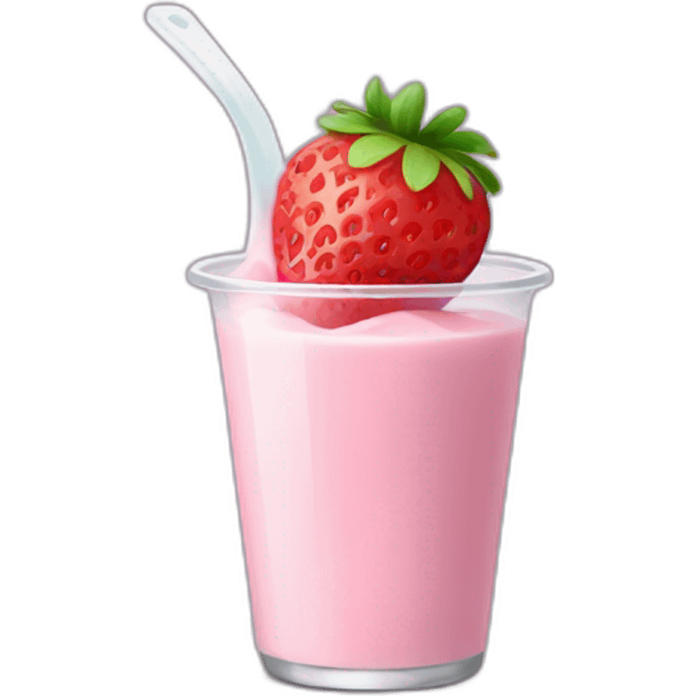 Strawberry yogurt emoji