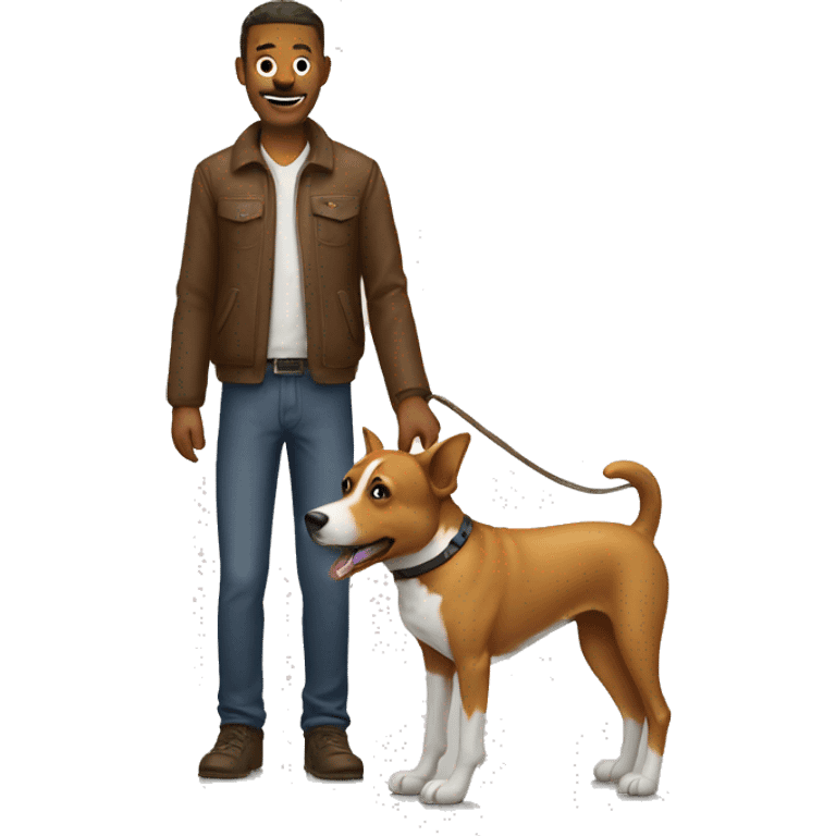 A man on a dog emoji