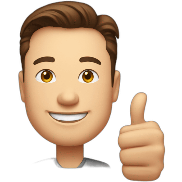 Elon musk smiling thumbs up emoji