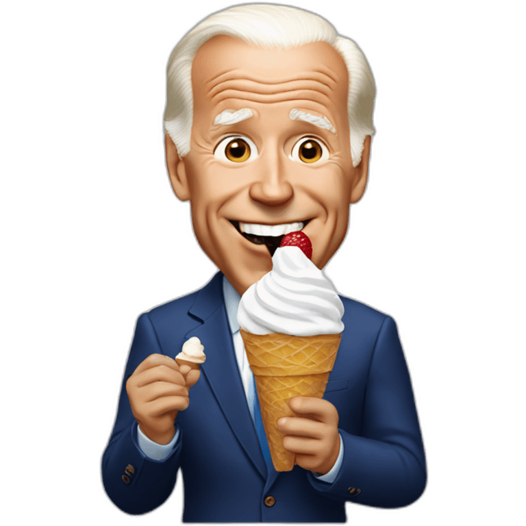 Joe Biden eating ice cream emoji