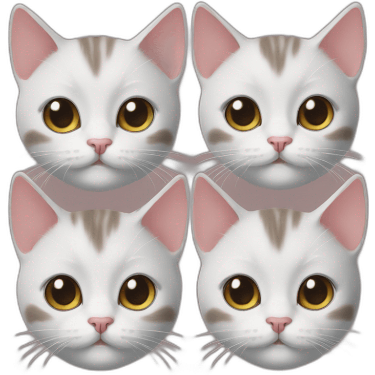 a triplets heads cat emoji