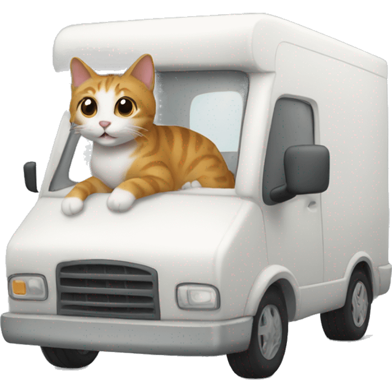 cat with a moving van emoji