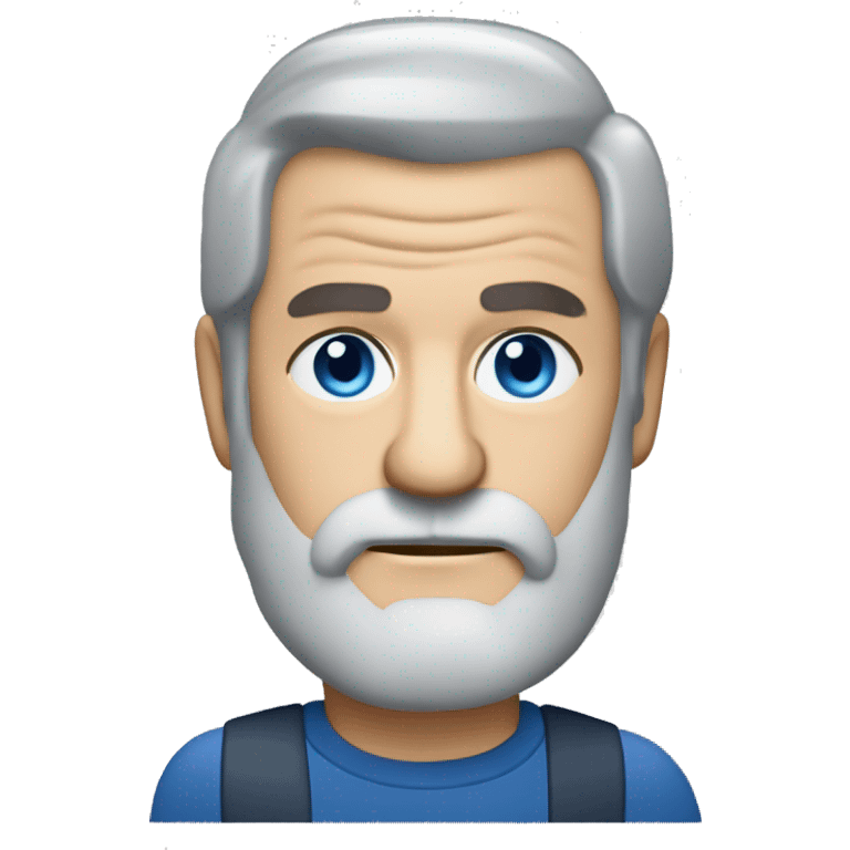 stanley kubrick grey hair long beard blue eye short hair head behind laptop big fore head emoji