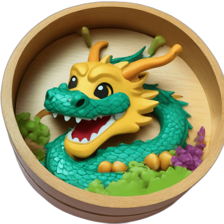 dragon bento wooden box emoji