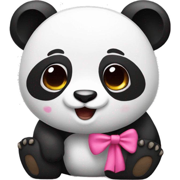 Panda con moño rosa emoji