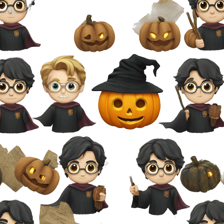 Harry Potter with pumpkin for Halloween  emoji