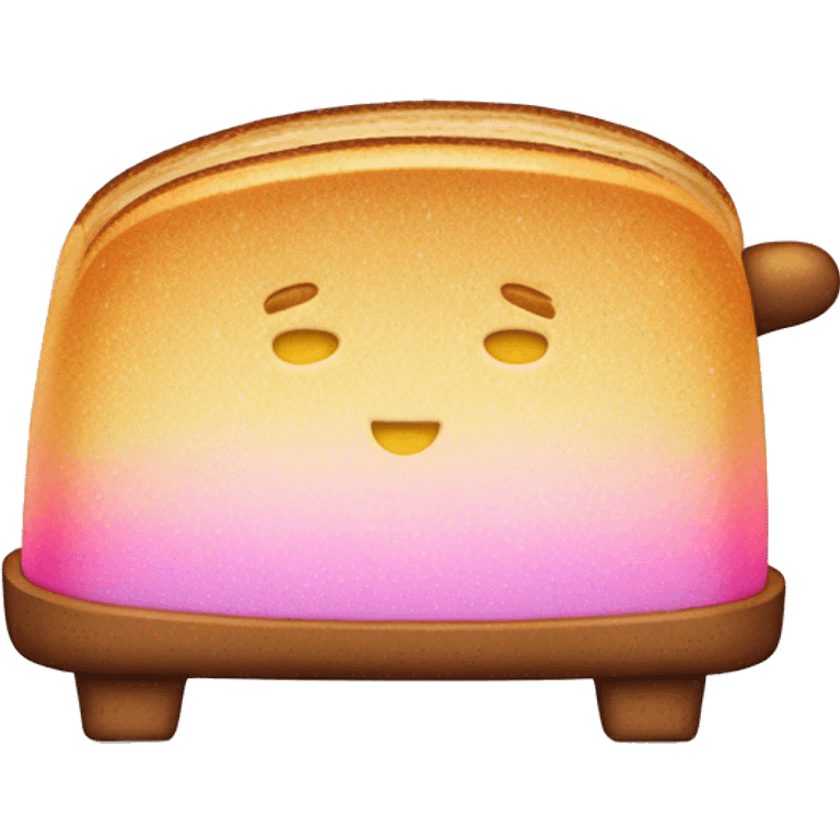 Pink ombre toaster with GLITTER and bread  emoji