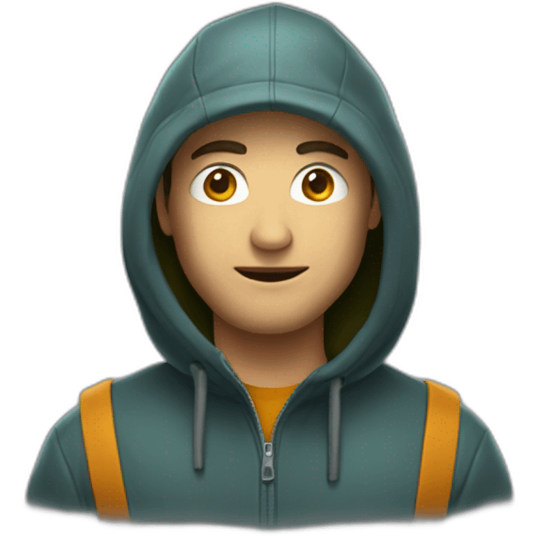 Un homme avec une cagoule emoji