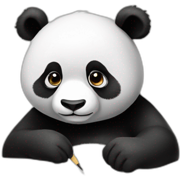 A panda is writing emoji