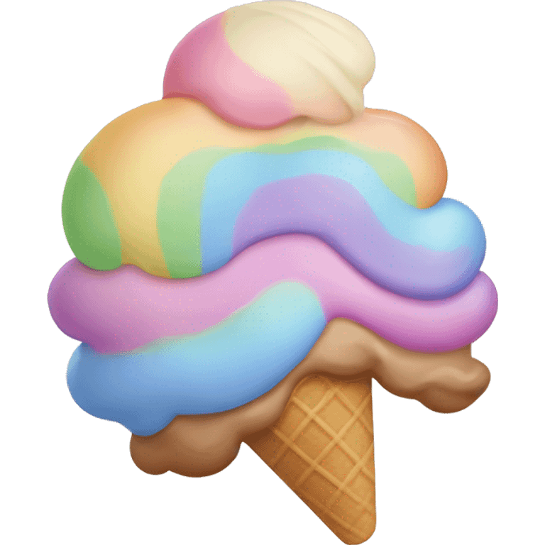 Pastel rainbow ice cream  emoji