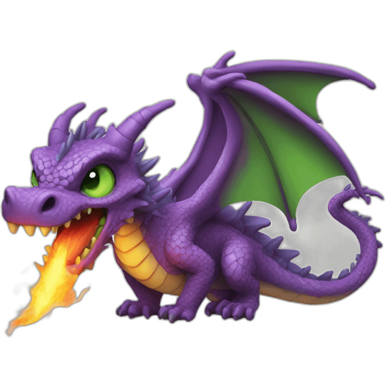 purple-dragon-with-green-eyes-breathing-fire emoji