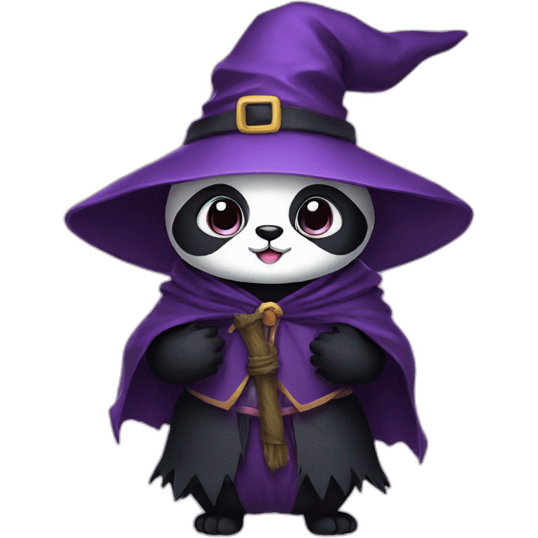 panda dressed as a witch emoji