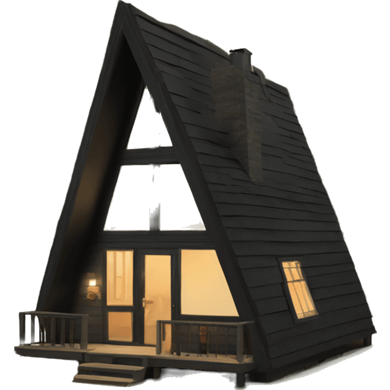 Black A-Frame Cabin in woods emoji