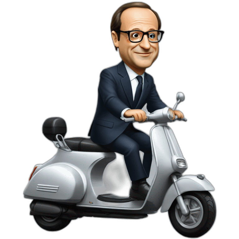 Francois Hollande surLa poudre de perlinpimnpin son scooter emoji