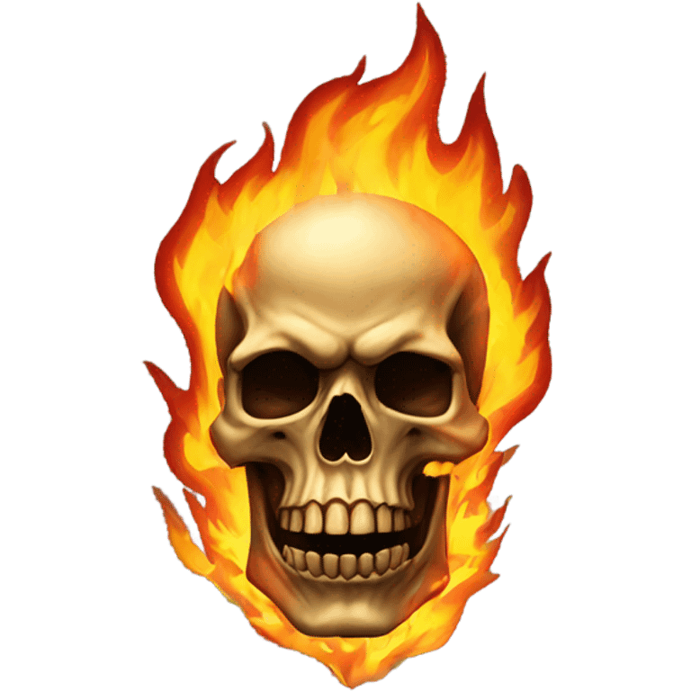  Huge on fire skull emoji