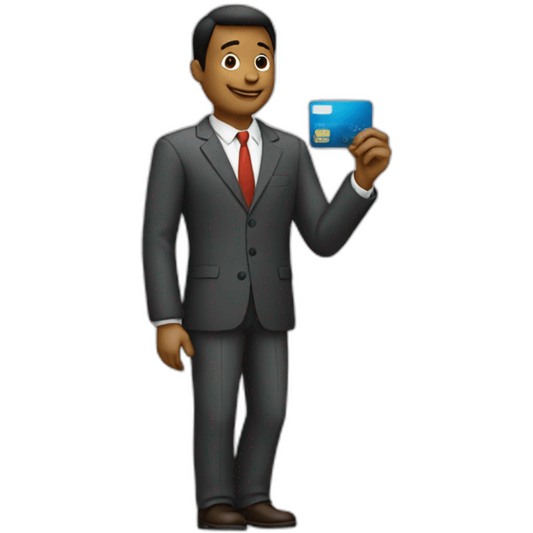 man suit holding credit card emoji