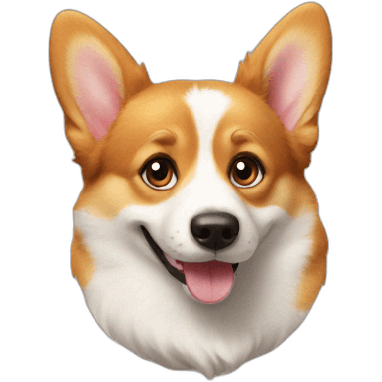 corgi is very happy with the cat emoji