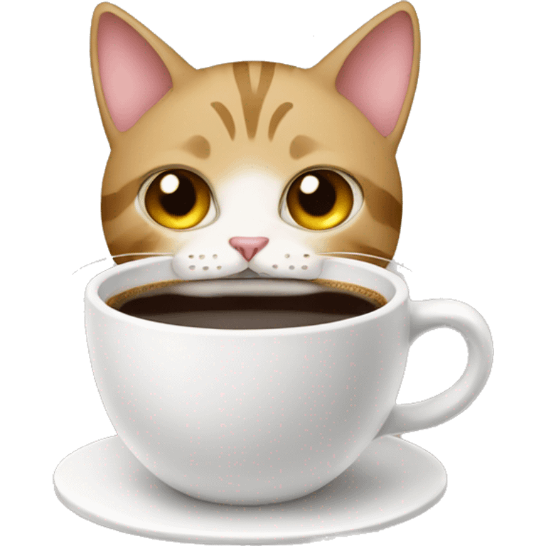 Cat with coffee emoji