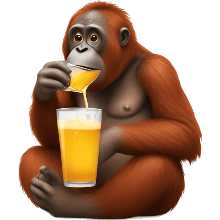 Orangutan drinking  emoji