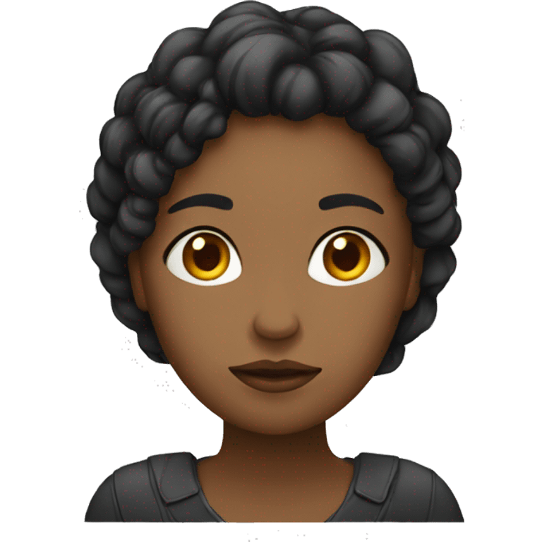 mujer pelo negro triste emoji