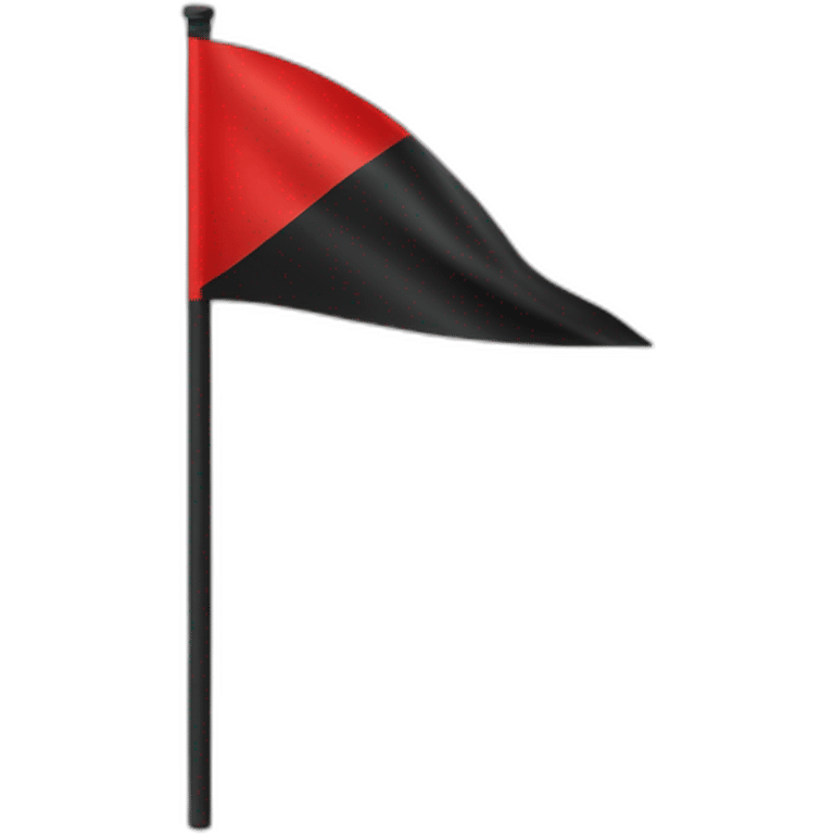 One strip black and one strip red flag emoji