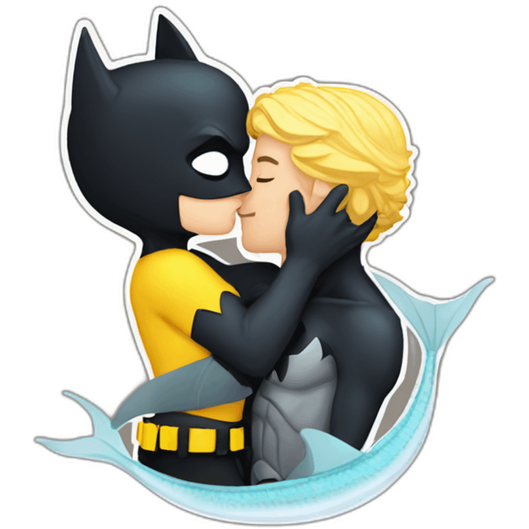 Batman kiss a marmaid emoji