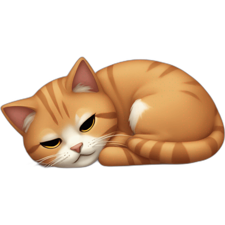 Gato durmiendo arriba de una chica emoji