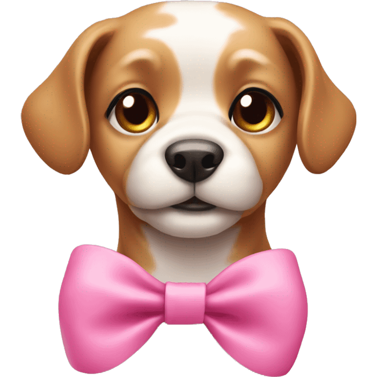 cute dog with pink bow emoji