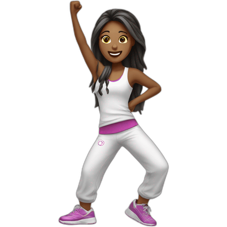 white zumba girl emoji