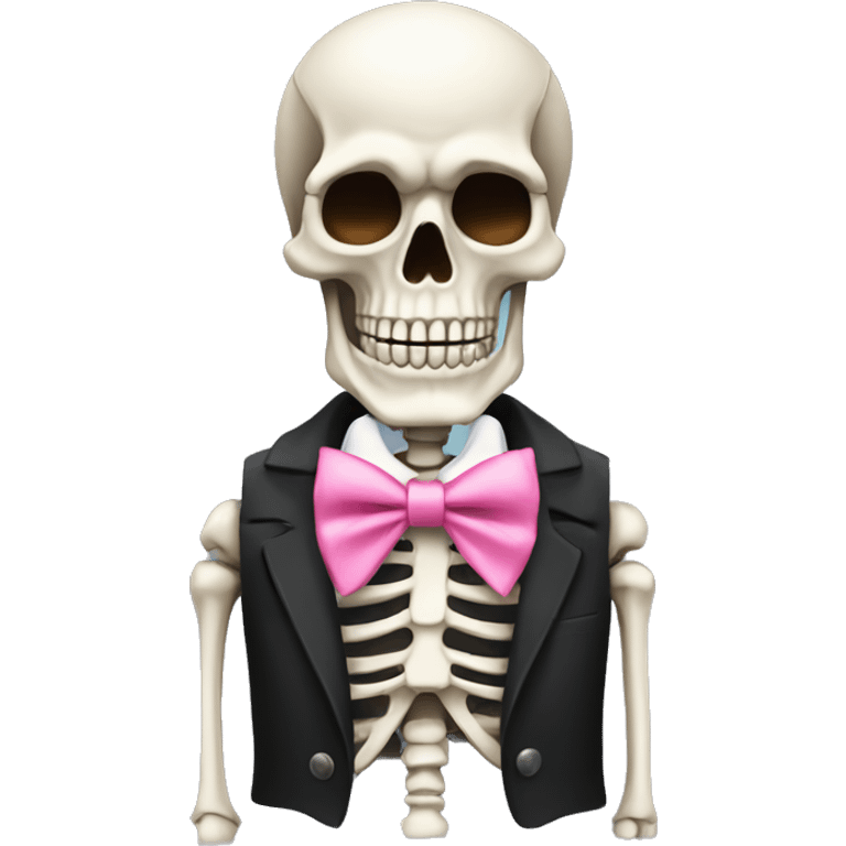 Skeleton with a cigar and pink bow tie emoji