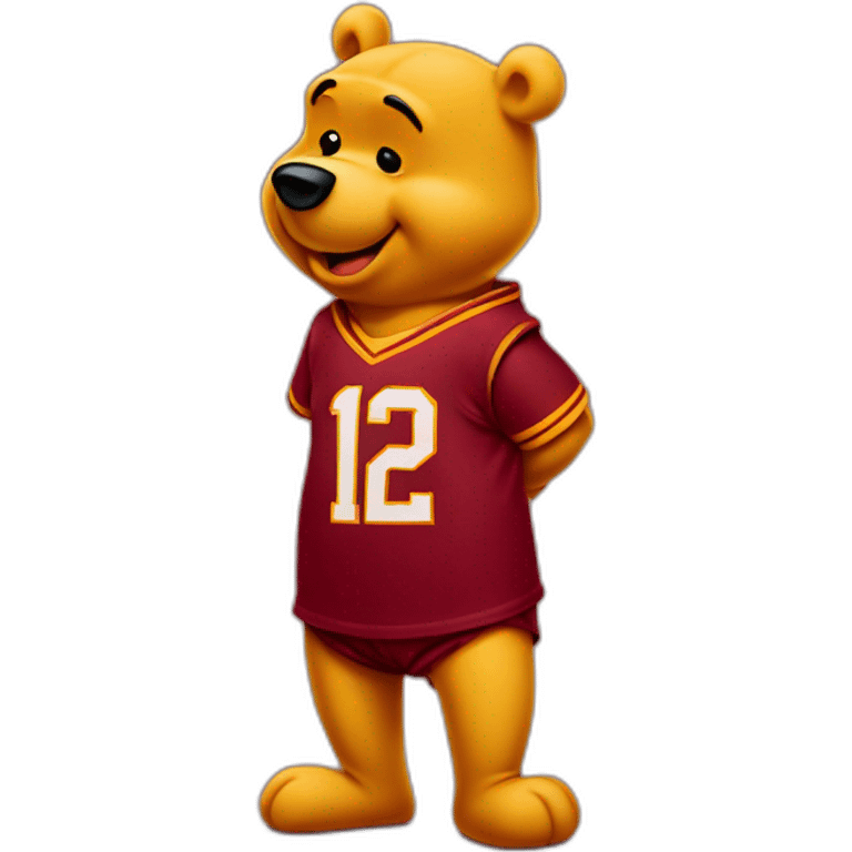 Winnie-the-Pooh wearing red cleveland cavaliers jerssey emoji