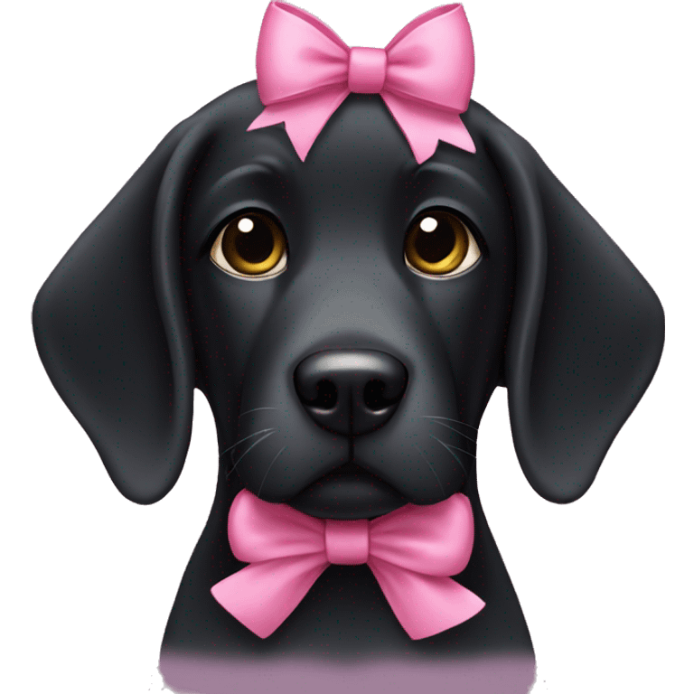 Black Labrador With pink bow  emoji