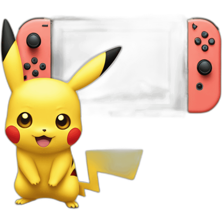 Pikachu qui joue ala nintendo Switch emoji