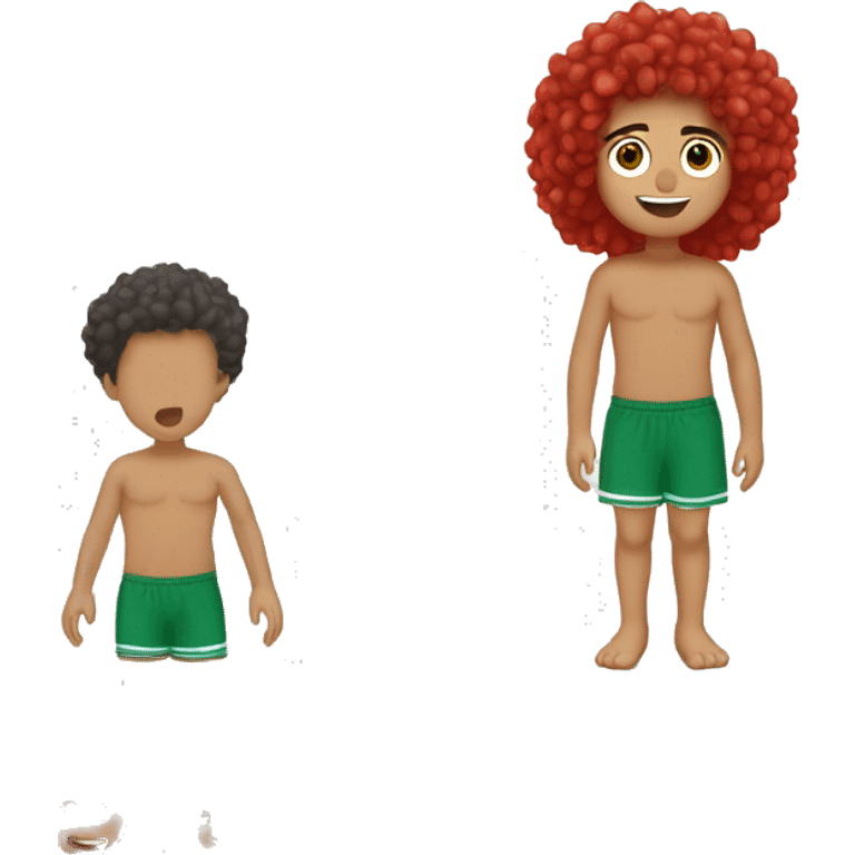 Un garçon qui porte un maillot du Maroc et des cheveux bouclés  emoji