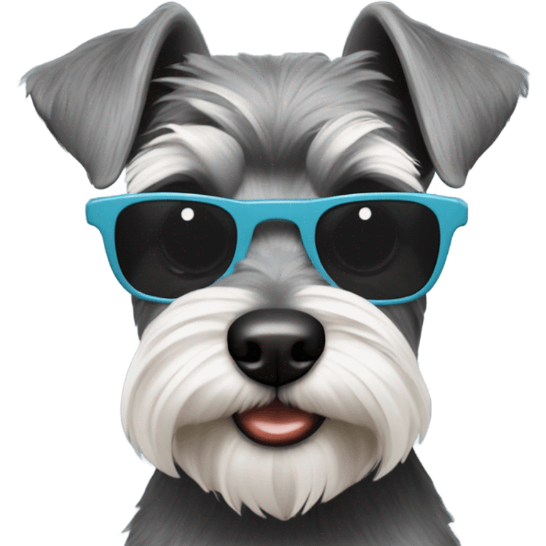 Schnauzer with ￼sunglasses  emoji