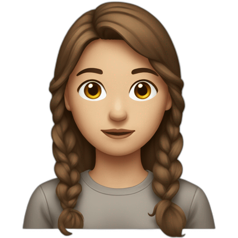 Girl with brown hair and alpaga sweat-shirt  emoji