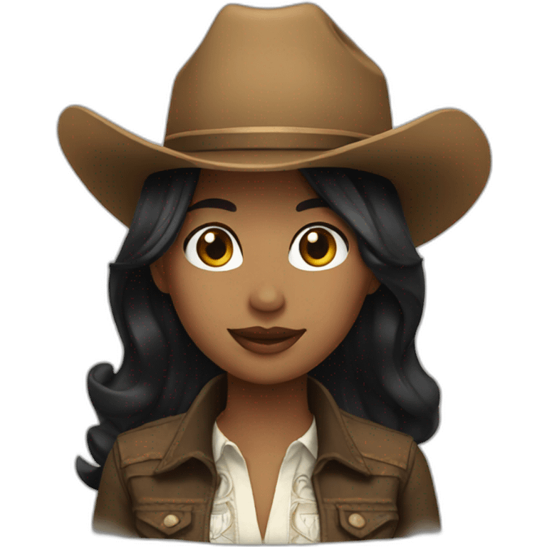 cowgirl straight black hair emoji