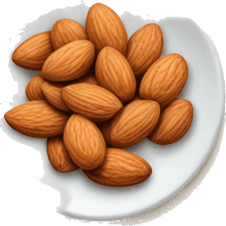 Almonds in plate  emoji