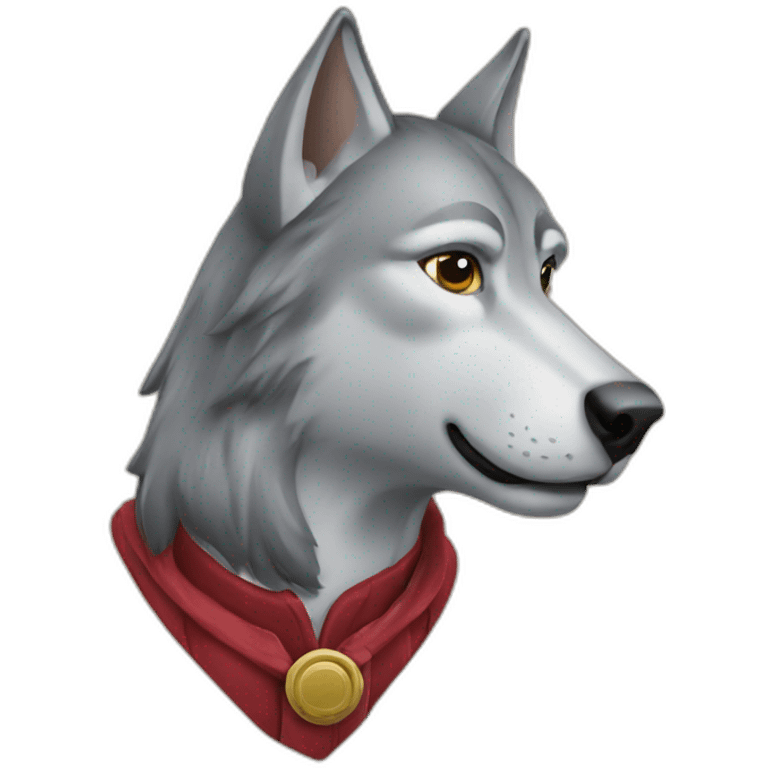 Loup sur cheval emoji