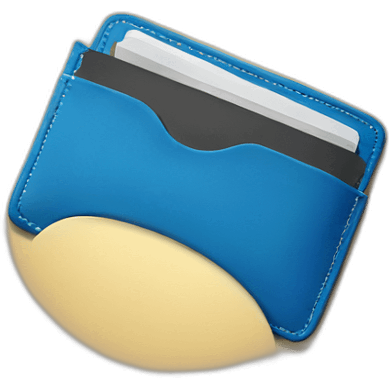 blue colour empty pocket wallet emoji