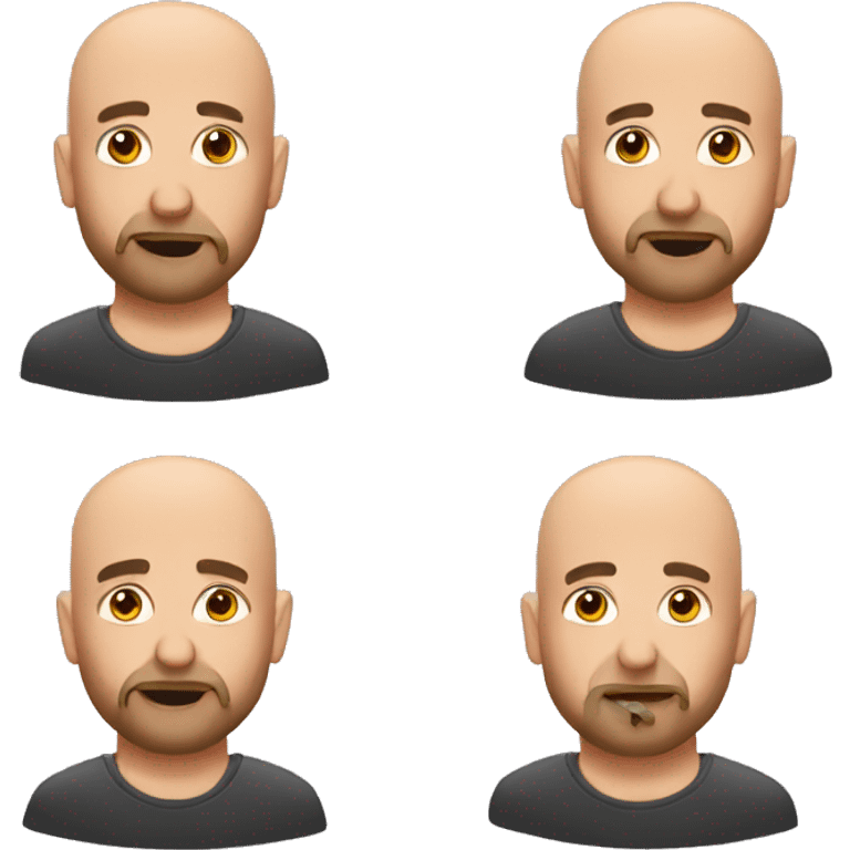 bald guy emojis with facial hair emoji