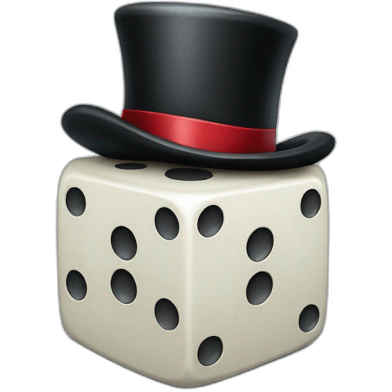 Dice with a top hat emoji