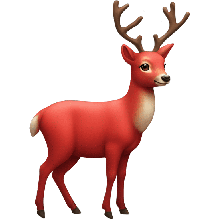 Red asthetic Christmas deer emoji