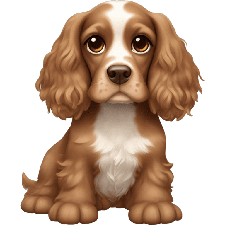 Brown English Cocker spaniel with light brown details, a girl  emoji