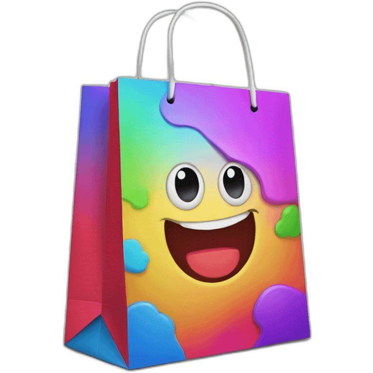 colorful giftbag without face emoji