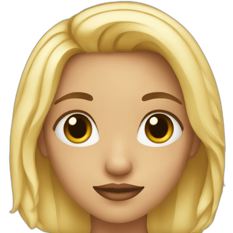 Fille blonde au yeux noire emoji